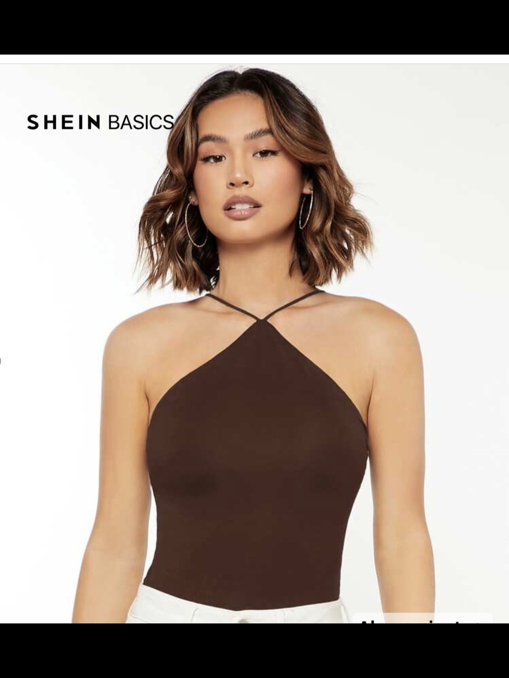 Bundle Shein Basic  Brown And Blue  Cross-Strap Halter Camisoles
